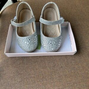 Used Sparkle Rhinestone Metallic Mary Jane Shoes